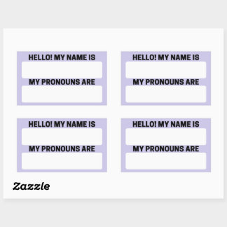Lavender Blue Name & Pronoun Labels