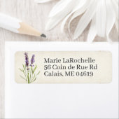Lavender Blue Parchment Return-adres Etiket (Insitu)