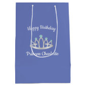 Lavender Blue Princess Tiara Birthday Medium Cadeauzakje (Achterkant)