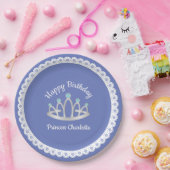 Lavender Blue Princess Tiara Birthday Paper Bord (Feest)