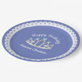 Lavender Blue Princess Tiara Birthday Paper Bord (Gekanteld)