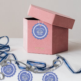 Lavender Blue Princess Tiara Round Favor Tags Bedankjes Labels