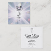 *~* Lavender Blue Rays Healing Reiki Energy Lotus Vierkante Visitekaartje (Voorkant / Achterkant)