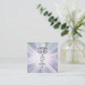 *~* Lavender Blue Rays Healing Reiki Energy Lotus Vierkante Visitekaartje (Staand voorkant)