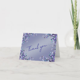 Lavender Blue Spring Lilac Florals Thank You Card Bedankkaart