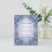 Lavender Blue Spring Lilac Florals Thank You Card Bedankkaart (Staand voorkant)