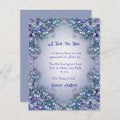 Lavender Blue Spring Lilac Florals Thank You Card Bedankkaart (Voorkant / Achterkant)
