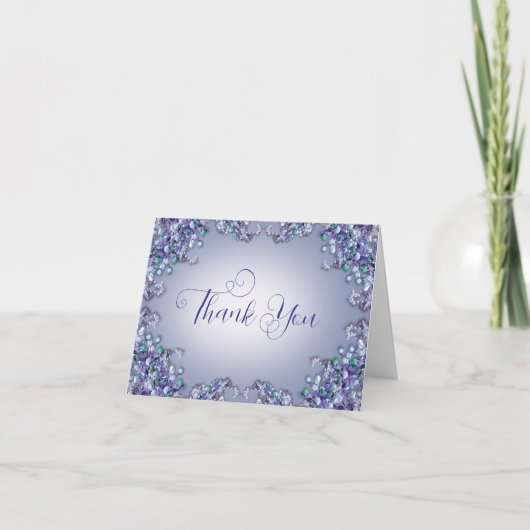 Lavender Blue Spring Lilac Florals Thank You Card Bedankkaart (Voorkant)