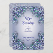 Lavender Blue Spring Lilac Invitation Card Bedankkaart (Voorkant / Achterkant)