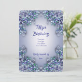Lavender Blue Spring Lilac Invitation Card Bedankkaart (Staand voorkant)