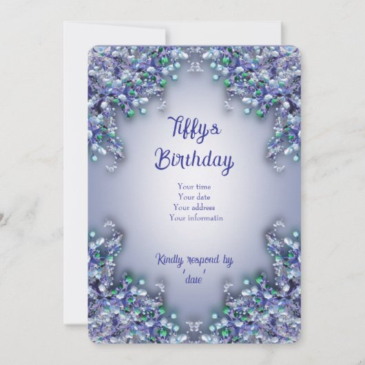 Lavender Blue Spring Lilac Invitation Card Bedankkaart (Voorkant)