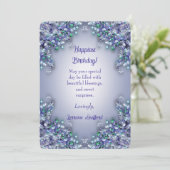 Lavender Blue Spring Lilacs Happiest Birthday Card Bedankkaart (Staand voorkant)
