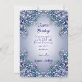 Lavender Blue Spring Lilacs Happiest Birthday Card Bedankkaart (Voorkant)