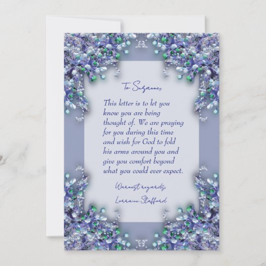 Lavender Blue Spring Lilacs Sympathy Card Kaart (Voorkant)