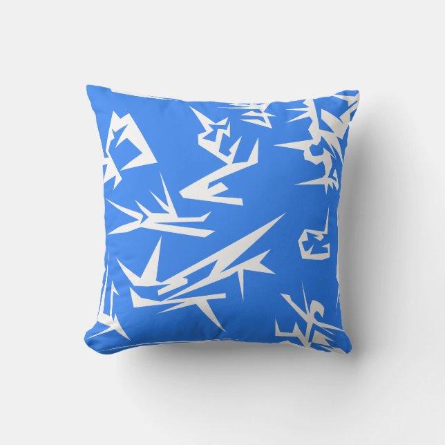 Lavender Blue White Abstract Art-kussen Pillow Kussen (Voorkant)