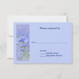 Lavender Blue Wild Flowers Country Weddenschap RSV RSVP Kaartje