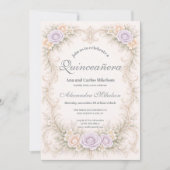 Lavender Blush Baroque Quinceañera Kaart (Voorkant)