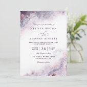 Lavender Blush Elegant Modern Chic QR Code Wedding Kaart (Staand voorkant)