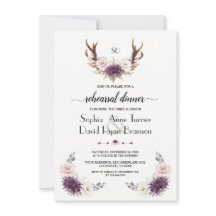 Lavender Blush Floral Antlers Rehearsal Dinner