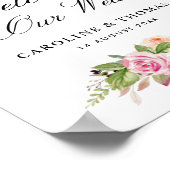 lavender & blush floral bruiloft welkomstbord poster (Hoek)