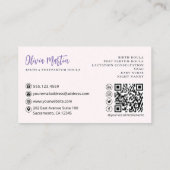 Lavender & Blush Modern Birth & Postpartum Doula Visitekaartje (Achterkant)