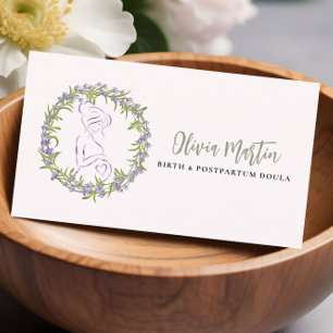 Lavender & Blush Modern Birth & Postpartum Doula Visitekaartje