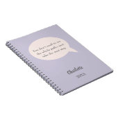 Lavender blush pink ivory inspirational goal quote notitieboek (Rechterzijde)