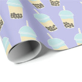 Lavender Boba Tea Cadeaupapier (Rol Hoek)