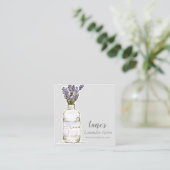 Lavender Boerderij Organic Herbs Aromatherapie Vierkante Visitekaartje (Staand voorkant)