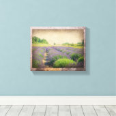 Lavender Boerderij - Verkleed Verpakt Canvas (Insitu (Houten vloer))