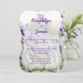 Lavender Bohemian Wedding Invitding Bracket Kaart (Staand voorkant)
