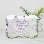 Lavender Bohemian Wedding Rehearsal Invites Kaart (Staand voorkant)