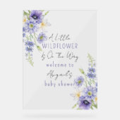 Lavender Boho A Little Wildflower Baby shower Acryl Bord (Voorkant)