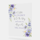 Lavender Boho A Little Wildflower Baby shower Acryl Bord (Hoek)
