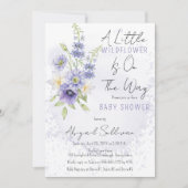 Lavender Boho A Little Wildflower Baby shower Kaart (Voorkant)