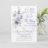 Lavender Boho A Little Wildflower Baby shower Kaart (Staand voorkant)