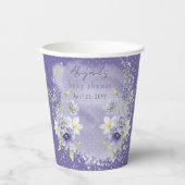 Lavender Boho A Little Wildflower Baby shower Papieren Bekers (Voorkant)