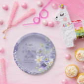 Lavender Boho A Little Wildflower Baby shower Papieren Bordje (Feest)