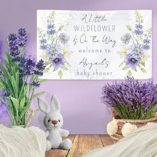 Lavender Boho A Little Wildflower Baby shower Spandoek