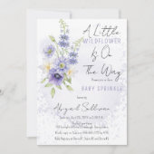 Lavender Boho A Little Wildflower Baby Sprinkle Kaart (Voorkant)