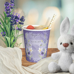 Lavender Boho A Little Wildflower Baby Sprinkle Papieren Bekers