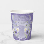 Lavender Boho A Little Wildflower Baby Sprinkle Papieren Bekers (Achterkant)