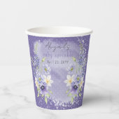 Lavender Boho A Little Wildflower Baby Sprinkle Papieren Bekers (Voorkant)