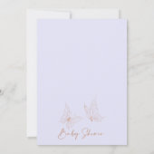 Lavender Boho Floral Butterfly kisses Baby shower Kaart (Achterkant)