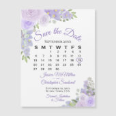 Lavender Boho Floral Save the Date Calendar Magnet (Voorkant)