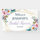  Lavender Boho Floral Vrijgezellenfeest Welkom Spandoek (Horizontaal)