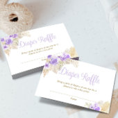 Lavender Boho Pampas Floral Palm Diaper Raffle Informatiekaartje