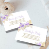 Lavender Boho Pampas Girl Shower Books-aanvraag Informatiekaartje