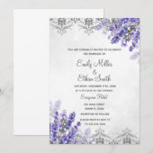 Lavender boho trouwuitnodiging waterverf kaart (Voorkant / Achterkant)