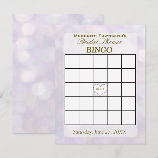 Lavender Bokeh | Bingo Kaart (Voorkant / Achterkant)